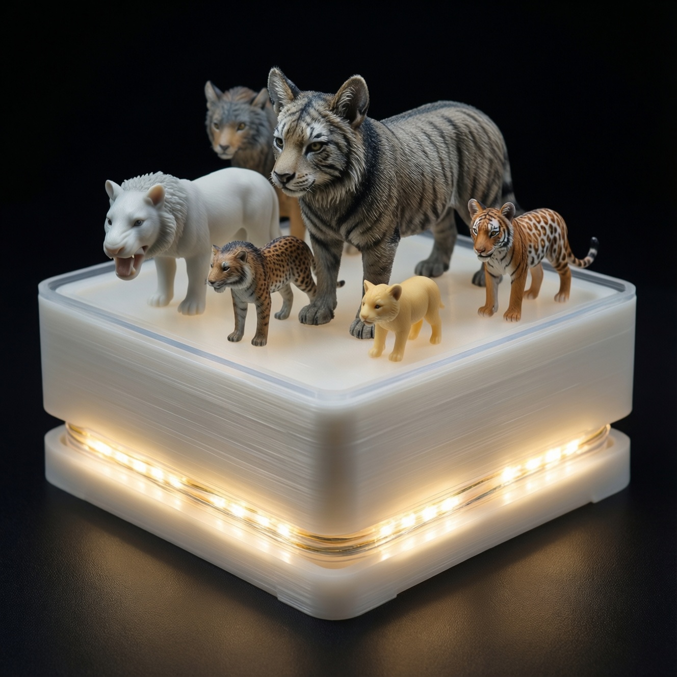 3d‑печать из Pla: подставка с подсветкой и фигурками животных на 24 В